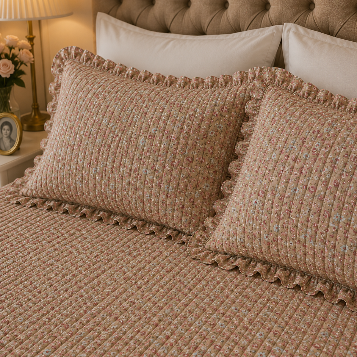 Cottage Rose Pure Cotton Quilt Mattress Pad