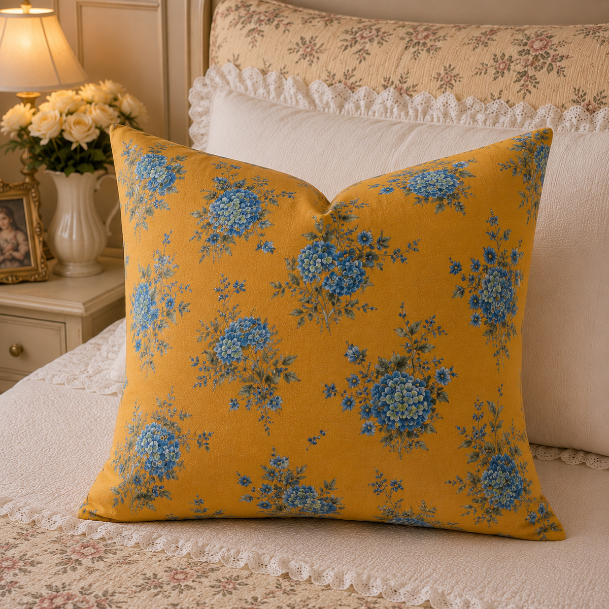 Artisan Garden Canvas Throw Pillow Cover(4 Colors)