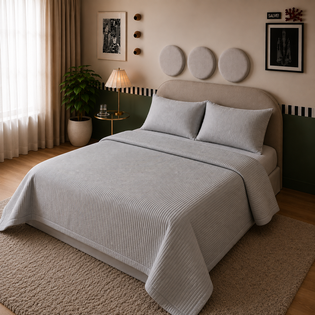 Pure Air Stripe Pattern Mattress Pad (2 Colors)