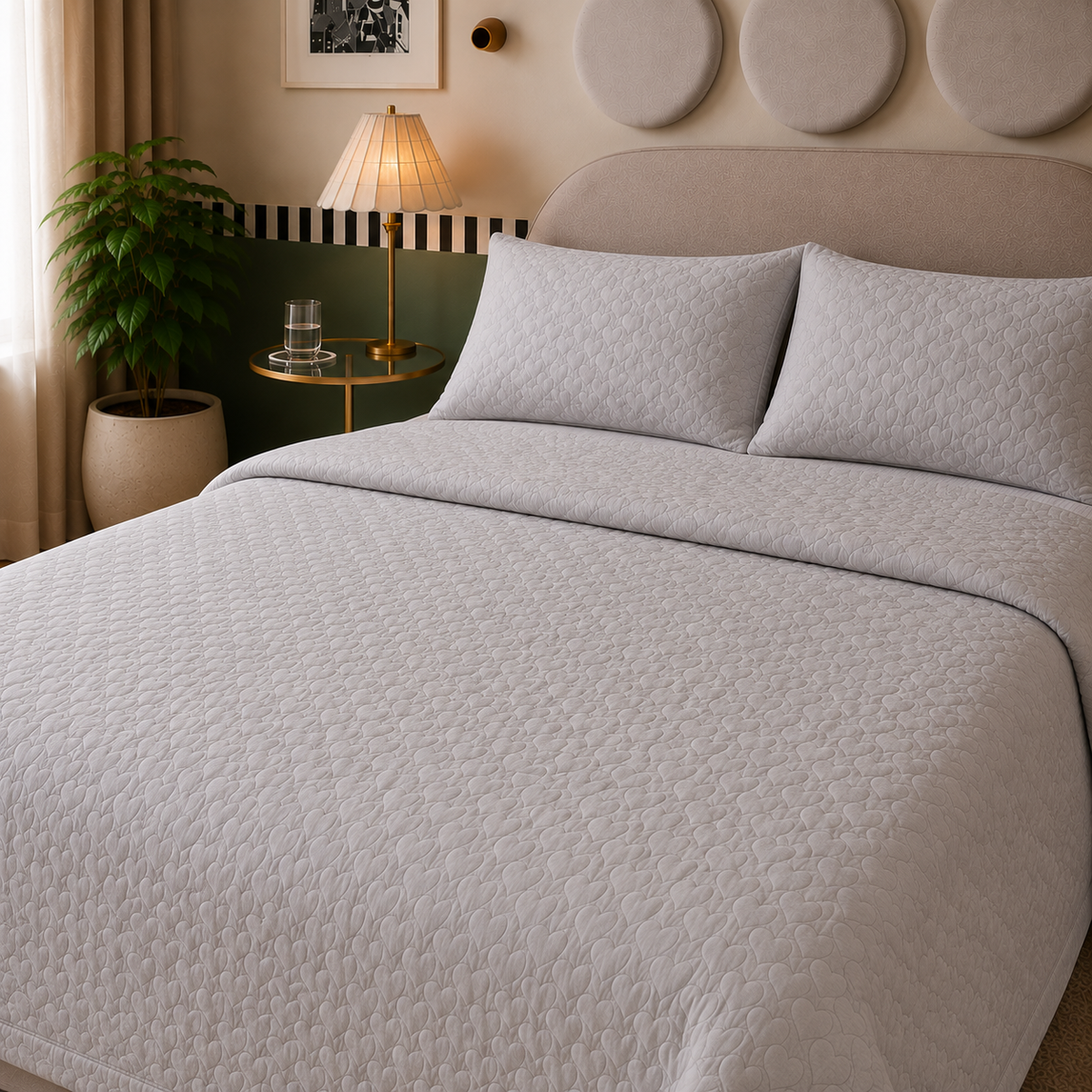 Heart Cloud Quilted Mattress Pad (2 Colors)