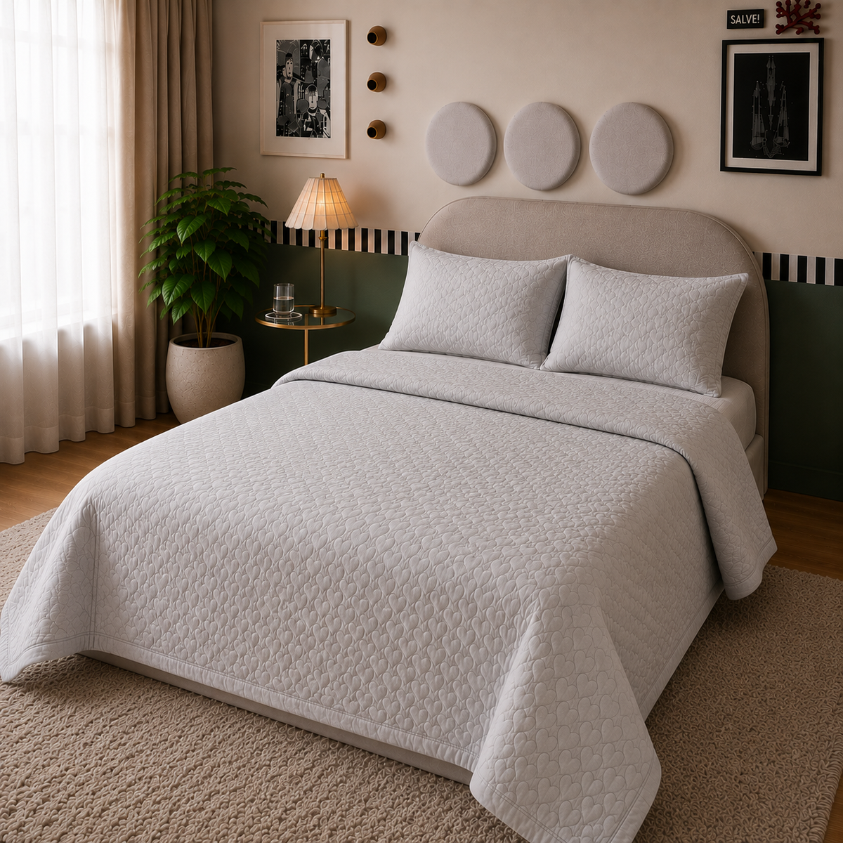 Heart Cloud Quilted Mattress Pad (2 Colors)