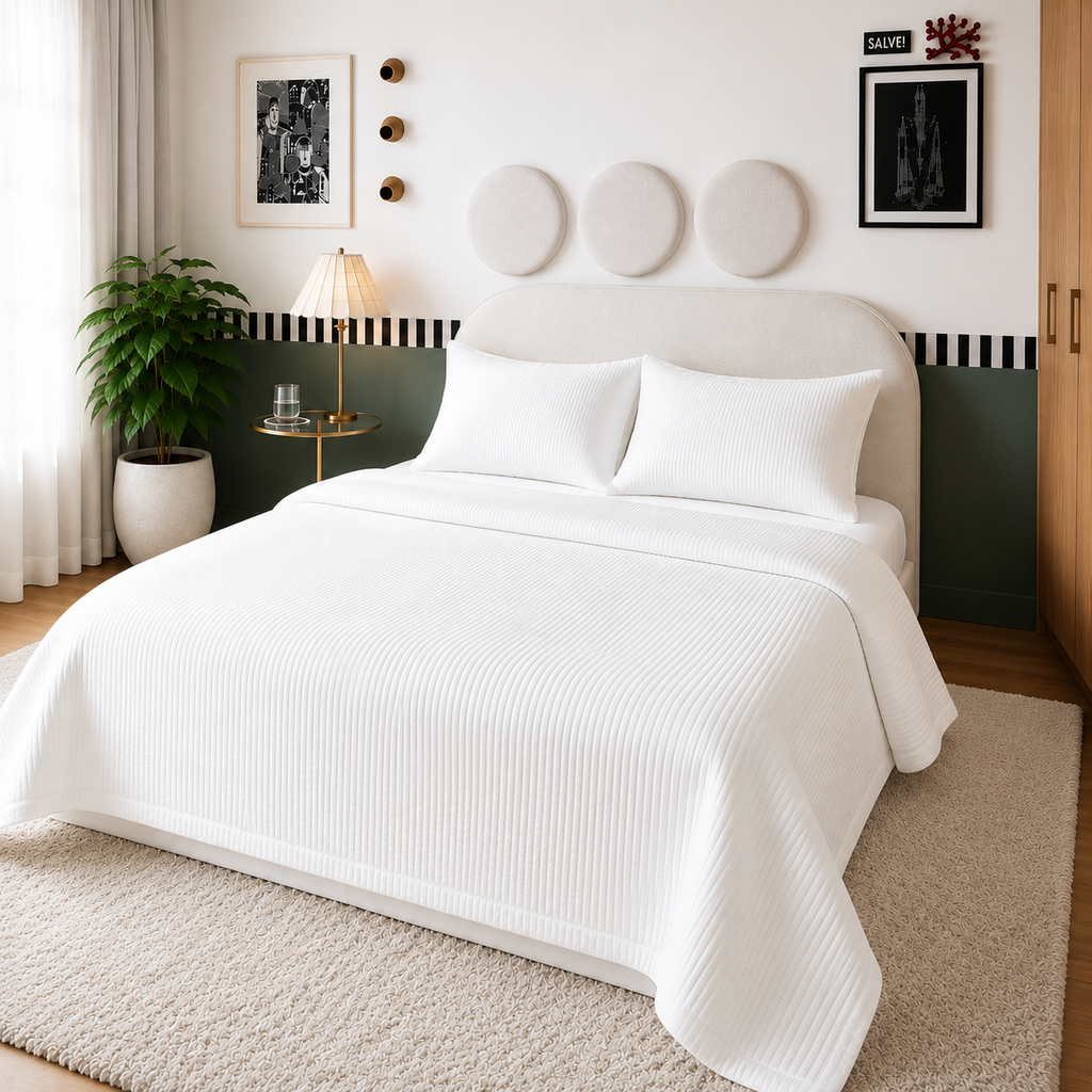 Pure Air Stripe Pattern Mattress Pad (2 Colors)