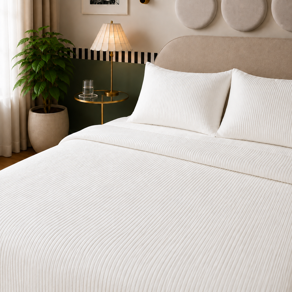 Pure Air Stripe Pattern Mattress Pad (2 Colors)