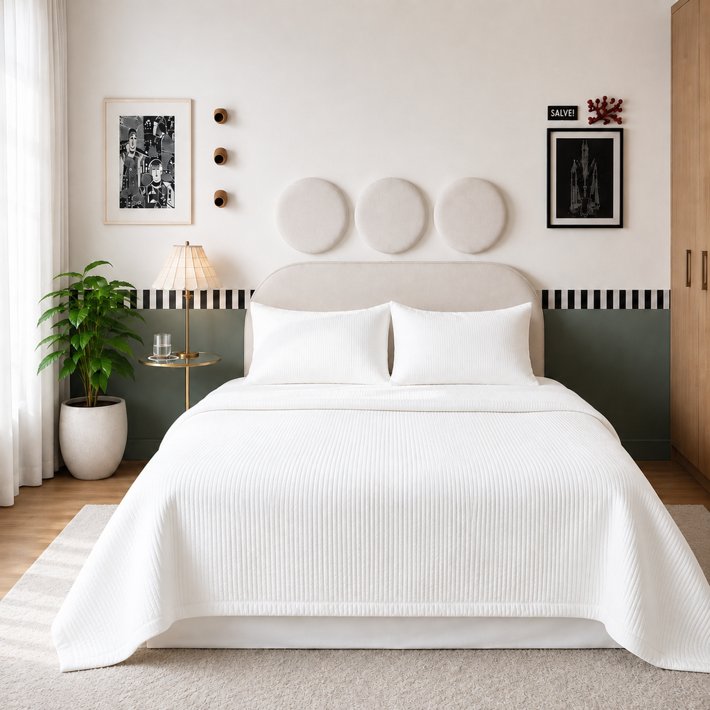 Pure Air Stripe Pattern Mattress Pad (2 Colors)