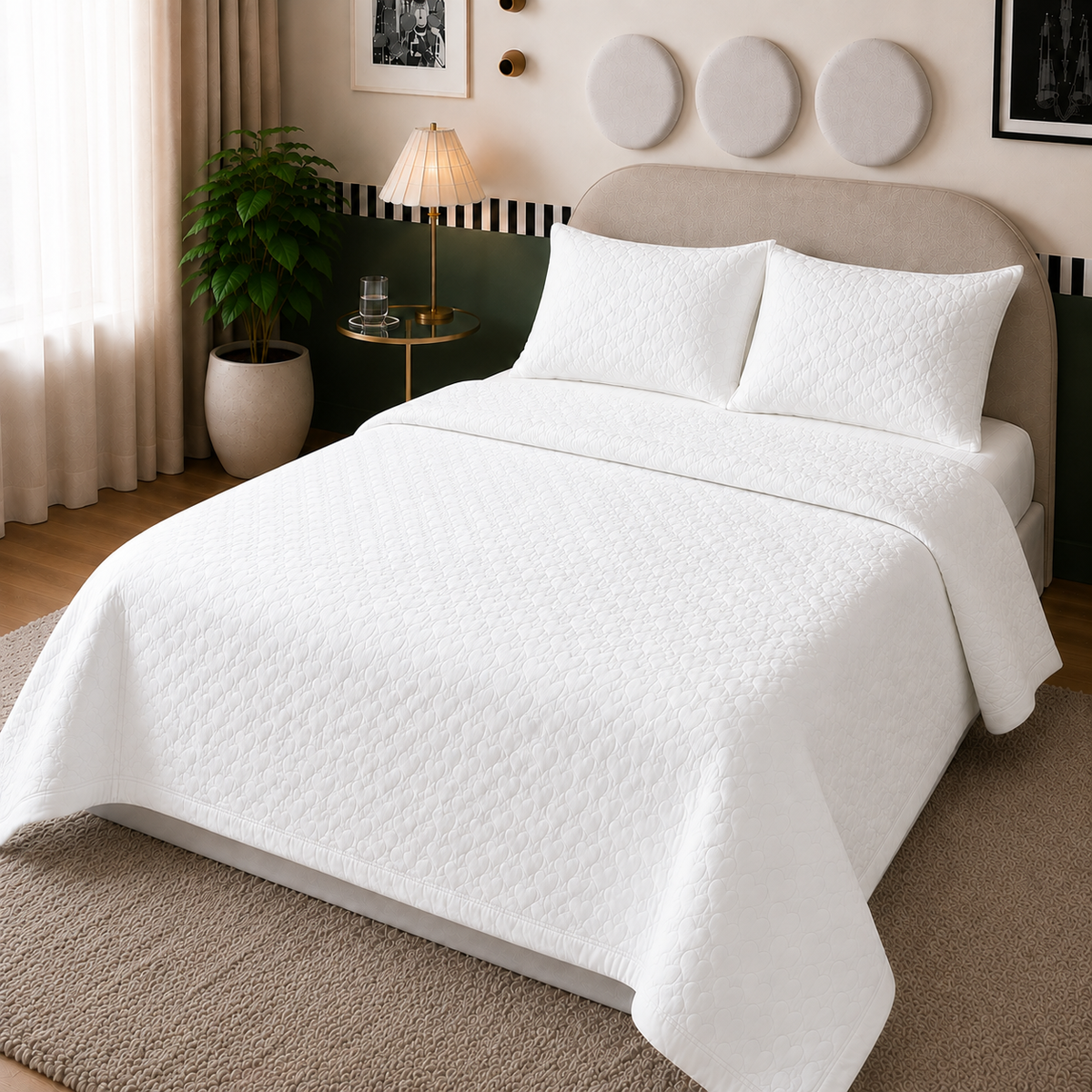 Heart Cloud Quilted Mattress Pad (2 Colors)