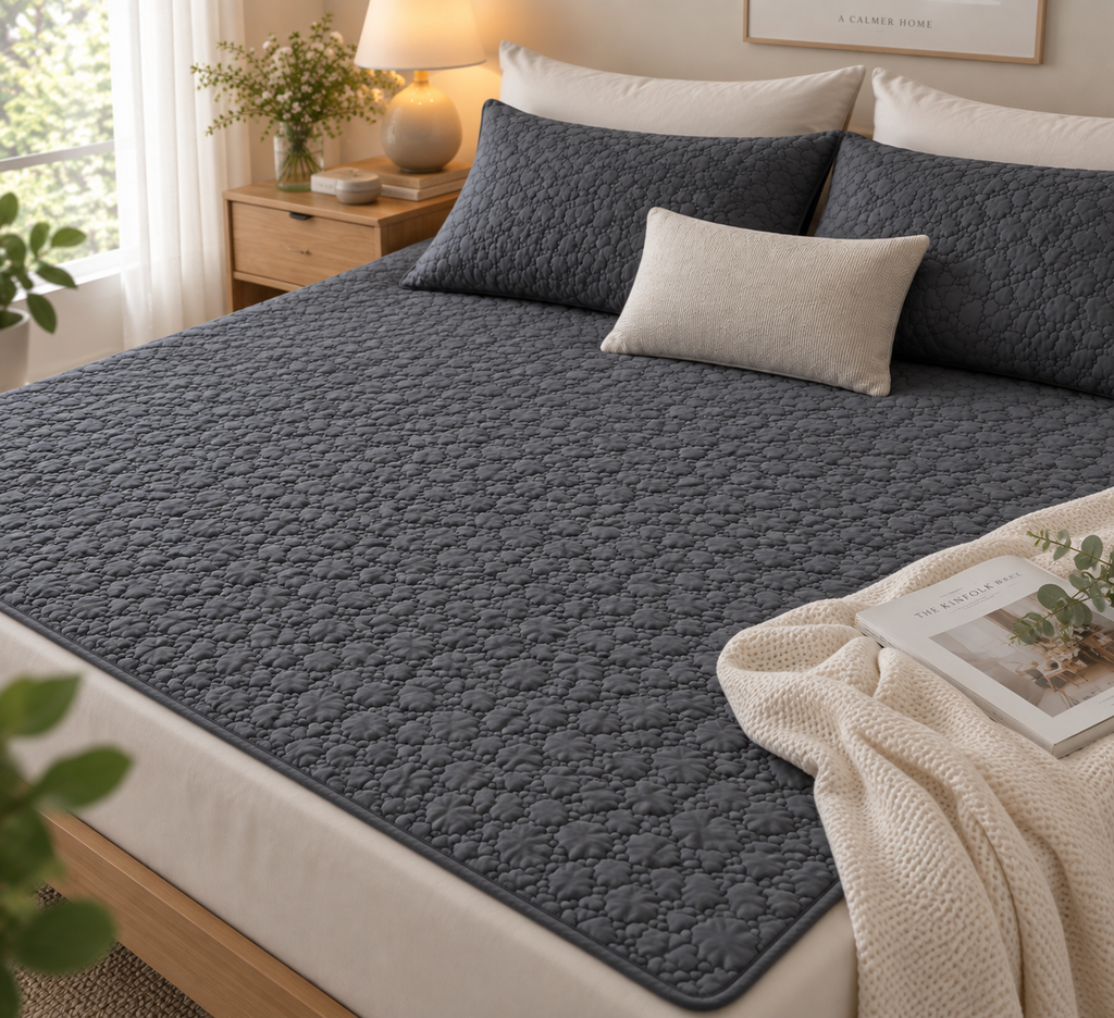 Graphite Quilted Mattress Pad