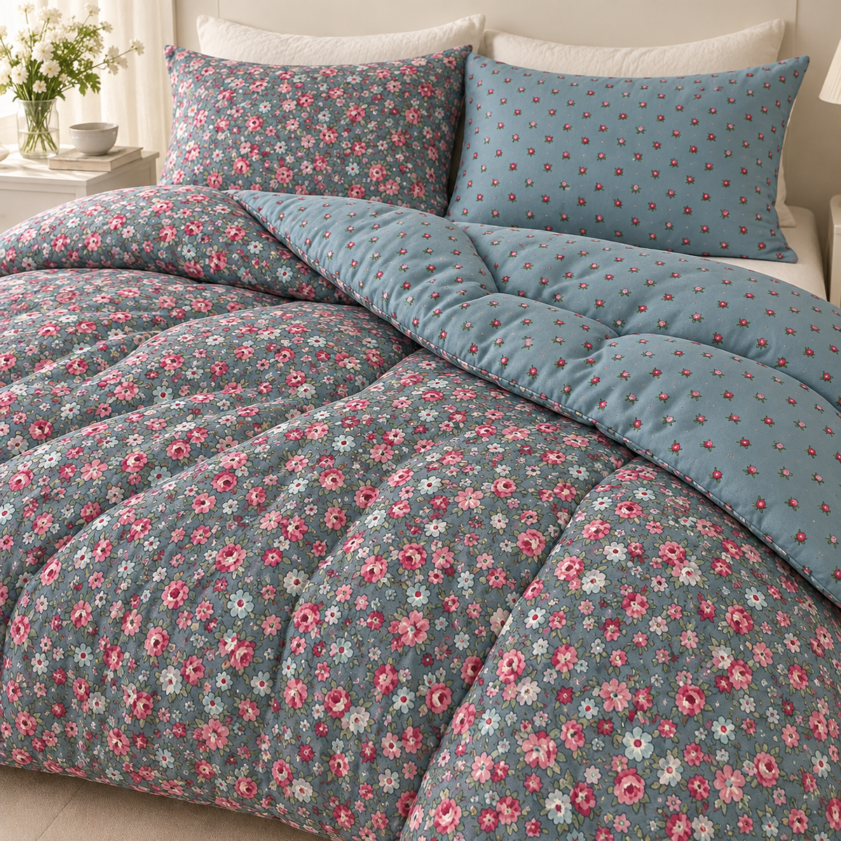 Forest Teal Pure Cotton Comforter